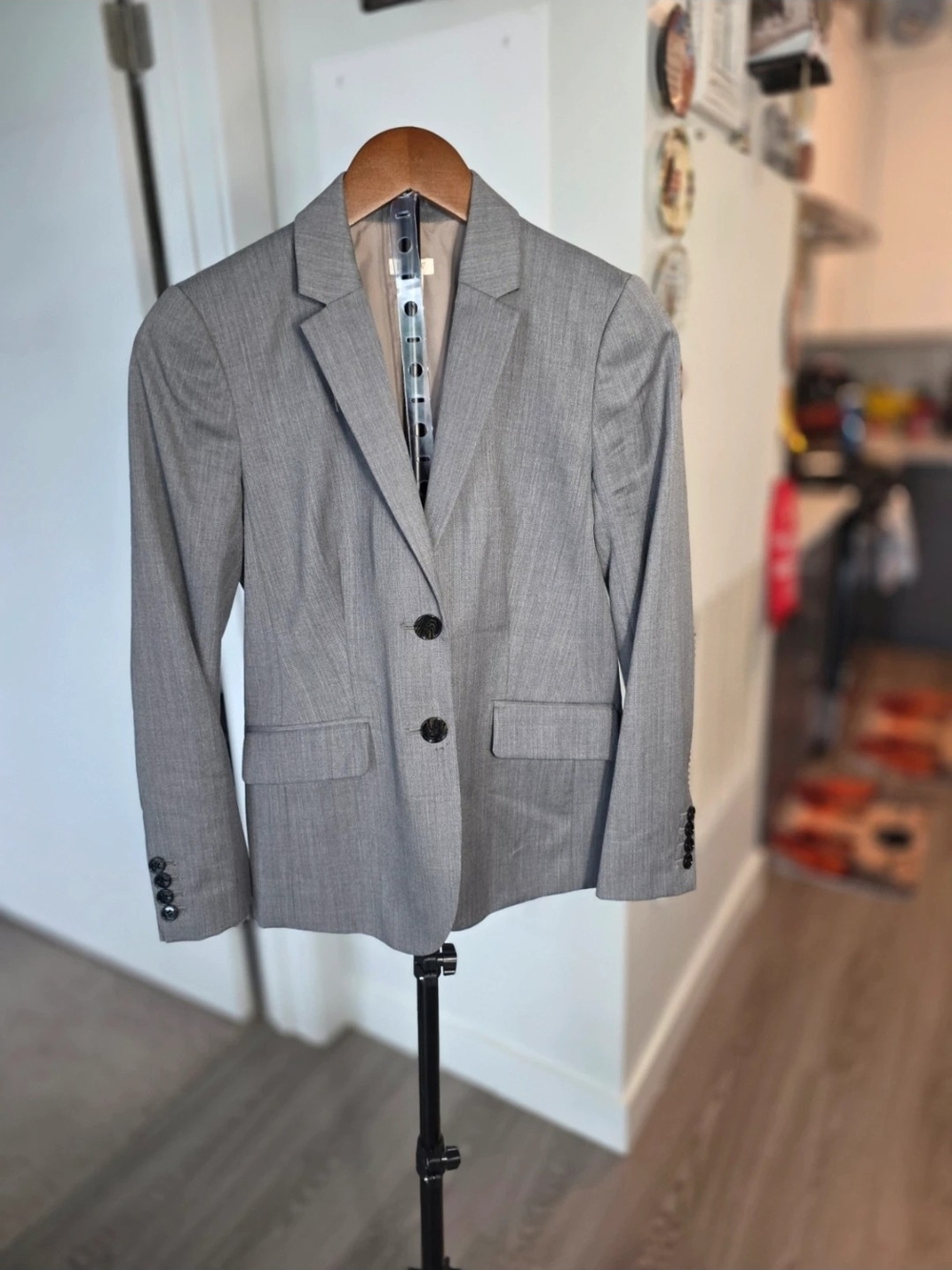 J. Crew Gray Notch Lapel Two-Button Blazer
